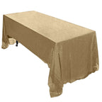 Sequin 60"x126" Rectangle Tablecloth Champagne - Glittering Finish Table Cover