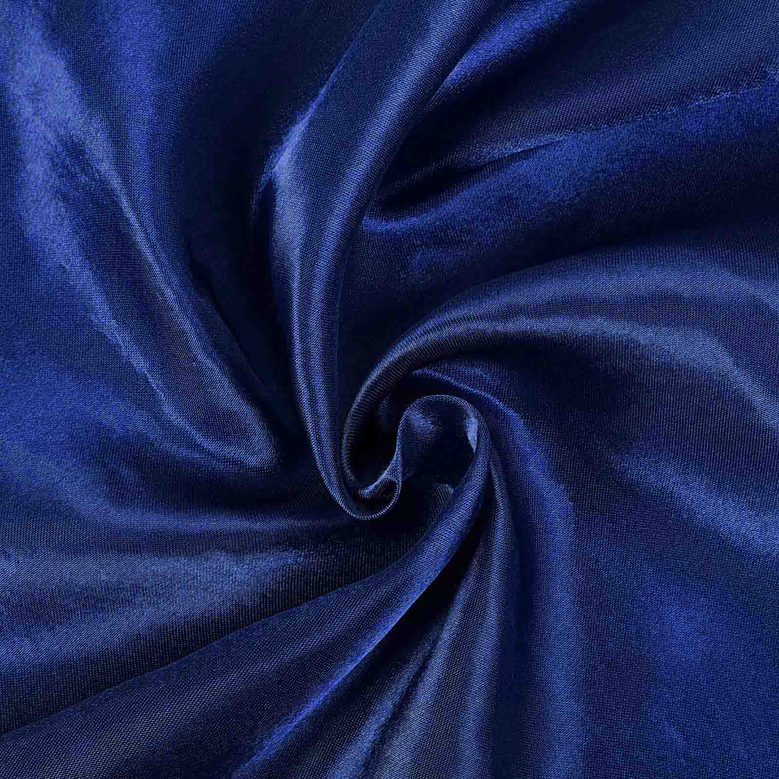 Satin Rectangular 60"x102" Tablecloth Navy Blue - Smooth and Lustrous Table Cover
