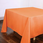 Polyester Square 90"x90" Tablecloth Orange - Wrinkle-Resistant & Durable Table Cover