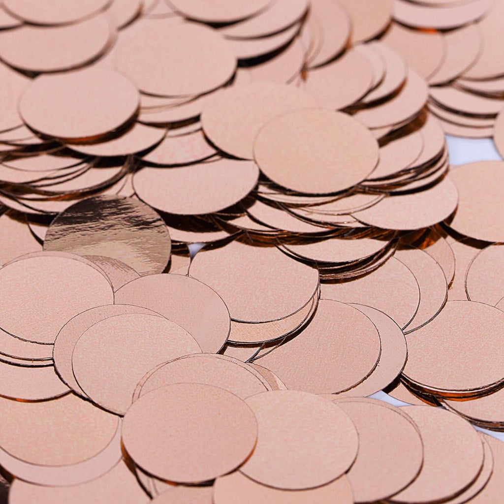 Metallic Round Party Confetti 18G Bag Rose Gold Foil, Balloon Table Confetti Glitter Dots for Festive Weddings Baby Bridal Showers & Events