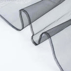 10 Pack Organza 23"x23" Napkins Black - Sheer Cloth Napkins