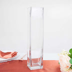 12-Pack Glass Cylinder Vases Square Clear - Durable Heavy Duty Floral Centerpieces for Weddings 14"