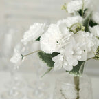 3 Pack 14" White Artificial Silk Carnation Flower Arrangements, Faux Floral Bouquets Bushes