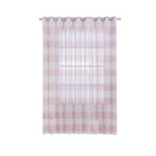 2 Pack White Blush Cabana Print Faux Linen Curtain Panels With Chrome Grommet - 52"x108"