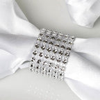 10 Pack Rhinestone Napkin Rings with Velcro Brooch Buckle Silver - Stylish Design for Chair Sashes