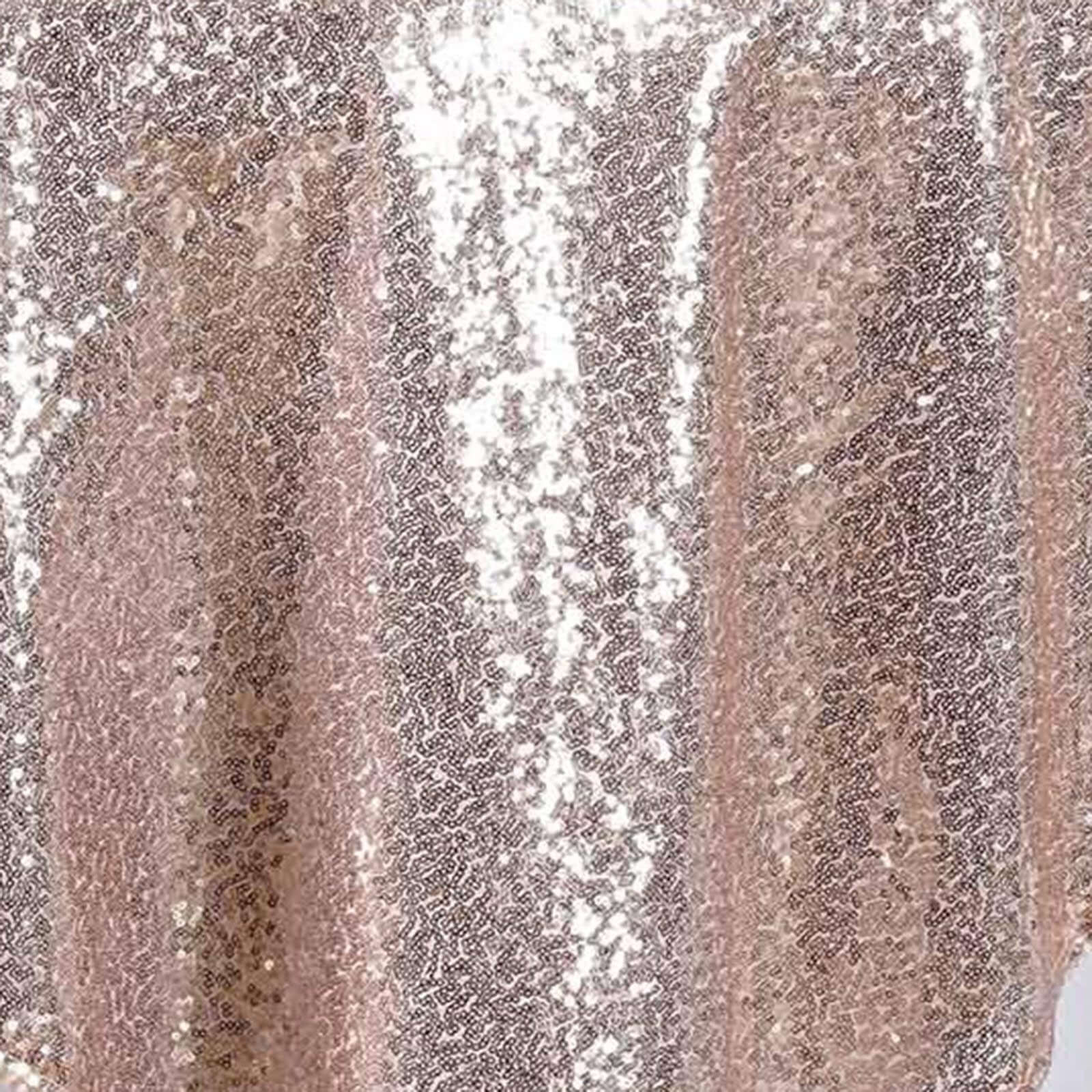 Sequin 72"x72" Table Overlay Square Tablecloth Rose Gold - Sparkly Table Cover