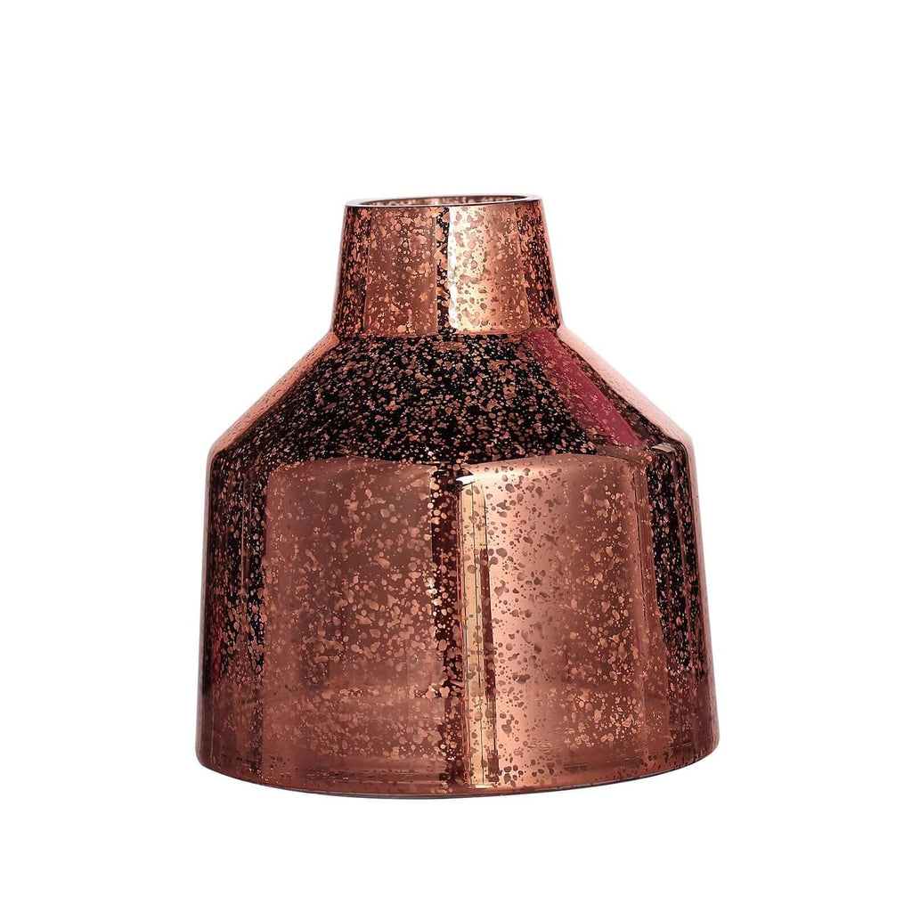 2-Pack Mercury Glass Vases Vessel Design Rose Gold - Stylish Flower Centerpieces for Events 8"