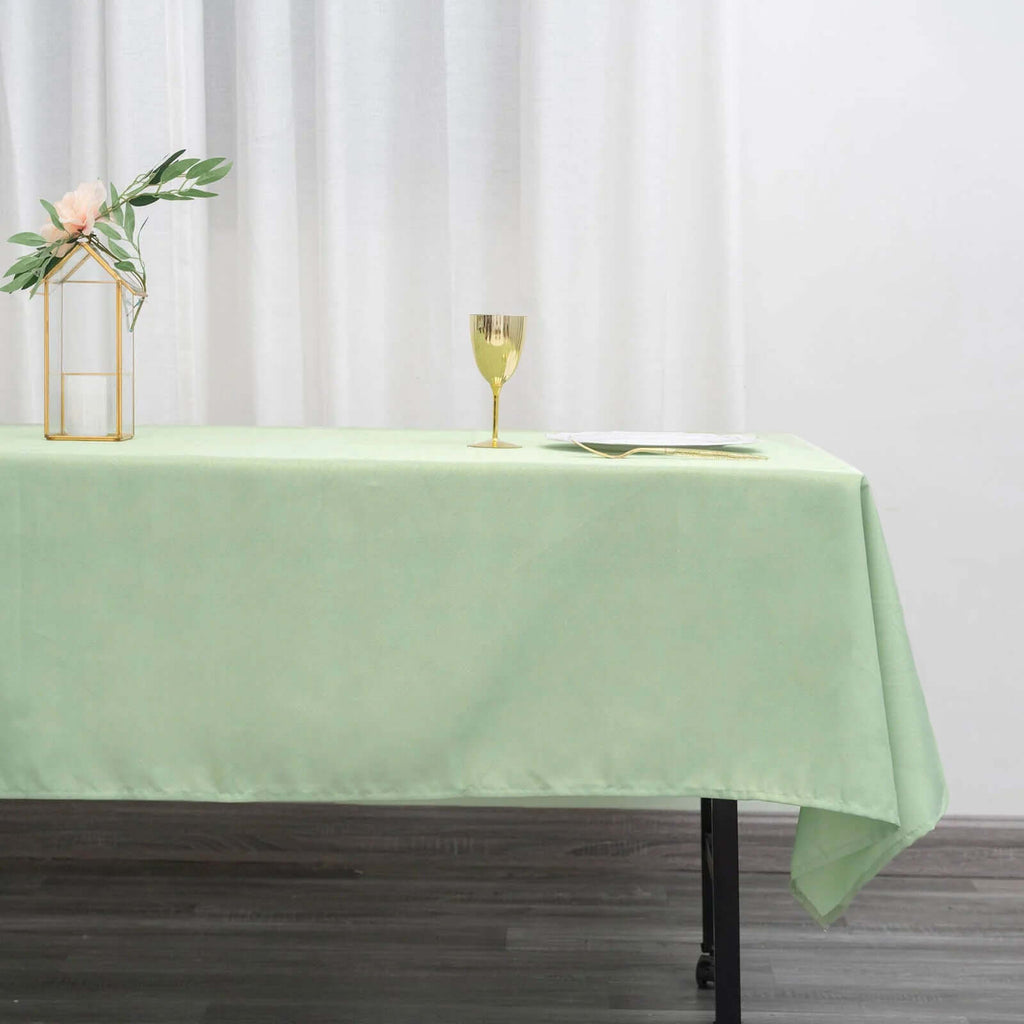 Polyester 60"x102" Rectangle Tablecloth Sage Green - Durable and Stylish Table Cover