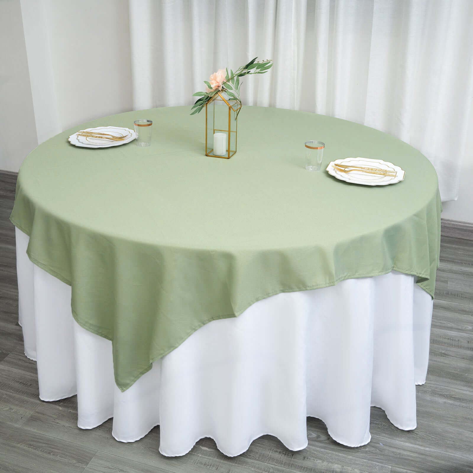 Polyester Square 70"x70" Tablecloth Sage Green - Wrinkle-Resistant & Durable Table Cover