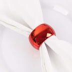 4 Pack Shiny Metallic Red Acrylic Napkin Rings