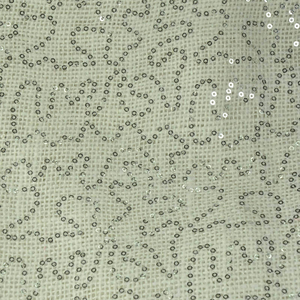 54"x4 Yards Silver Sequin Burlap Fabric Roll, DIY Craft Jute Fabric Bolt