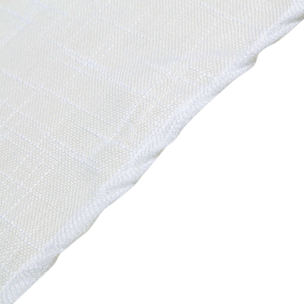 5 Pack Faux Linen 20"x20" Napkins White - Slubby Textured & Wrinkle Resistant Cloth Napkins for Rustic Boho Tablescapes