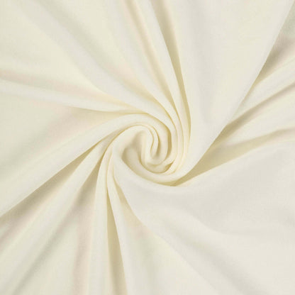 Spandex 30" Round Cocktail Table Cover Skirt Ivory With Natural Wavy Drapes