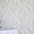 10 Pack 52 Sq ft 3D White Foam Self Adhesive Wall Panels - Diamond Design