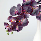 2 Stems 40" Tall Eggplant Artificial Silk Orchid Flower Bouquets