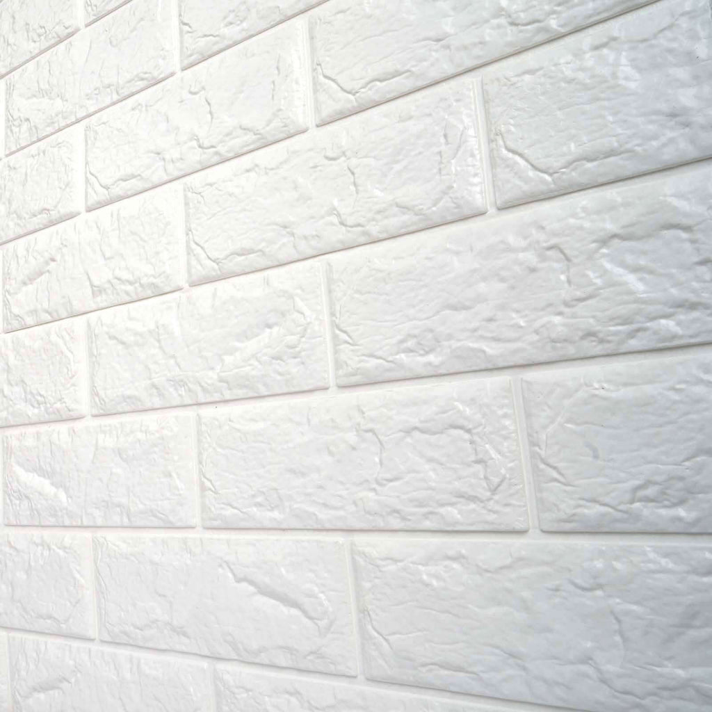 10 Pack White foam Brick Peel And Stick 3D Wall Tile Panels - Covers 58sq.ft