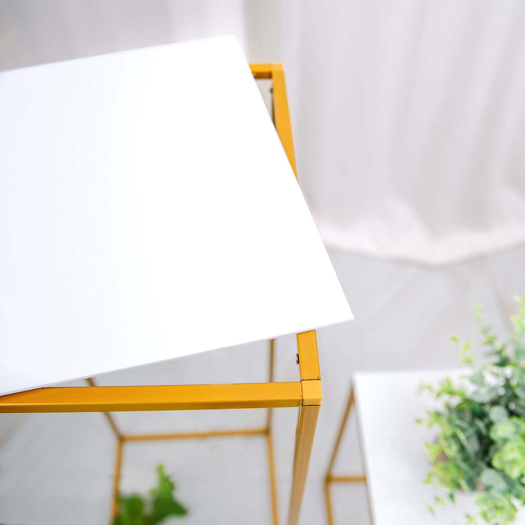 Set of 4 Acrylic Plexiglass Sheets Square Top Plates Assorted Sizes White - Protective Film Coating 3mm Thick