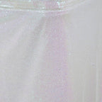 Sequin 17ft Table Skirt White Iridescent - Glitzy Design for Sophisticated Gatherings