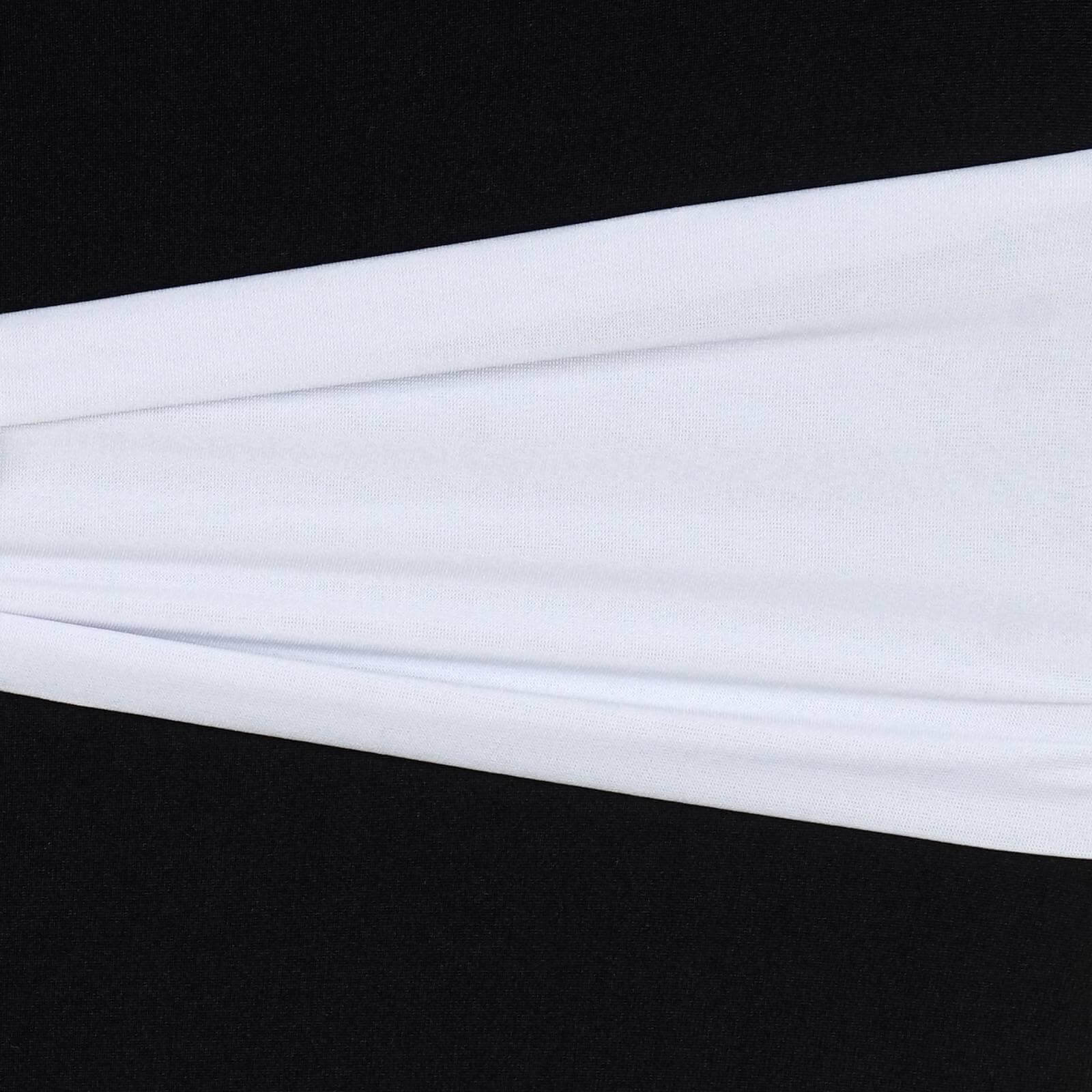 5 Pack Stretch Spandex Chair Sashes White - Fitted Finish Two Ply Heavy Duty Chair Bands 5"x12"