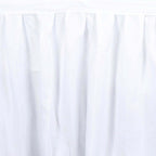 Polyester 21ft Table Skirt White - Classic Pleated Design for Weddings & Events
