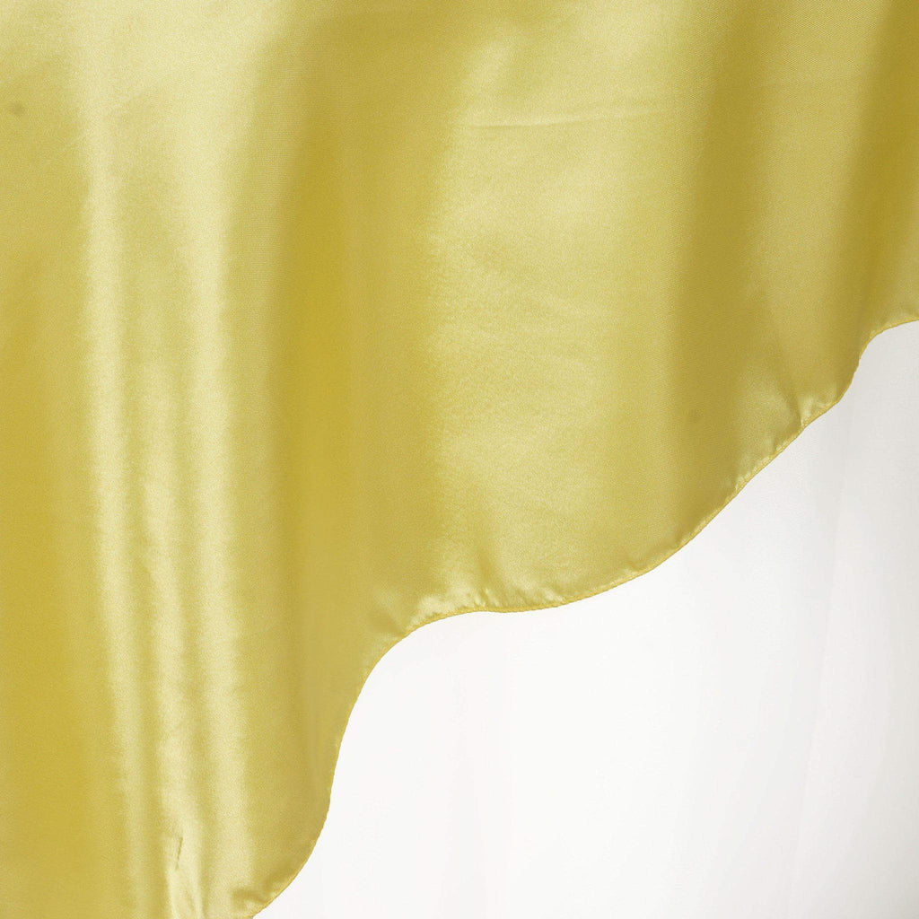 Satin 72"x72" Table Overlay Square Tablecloth Yellow - Smooth Finish Table Cover