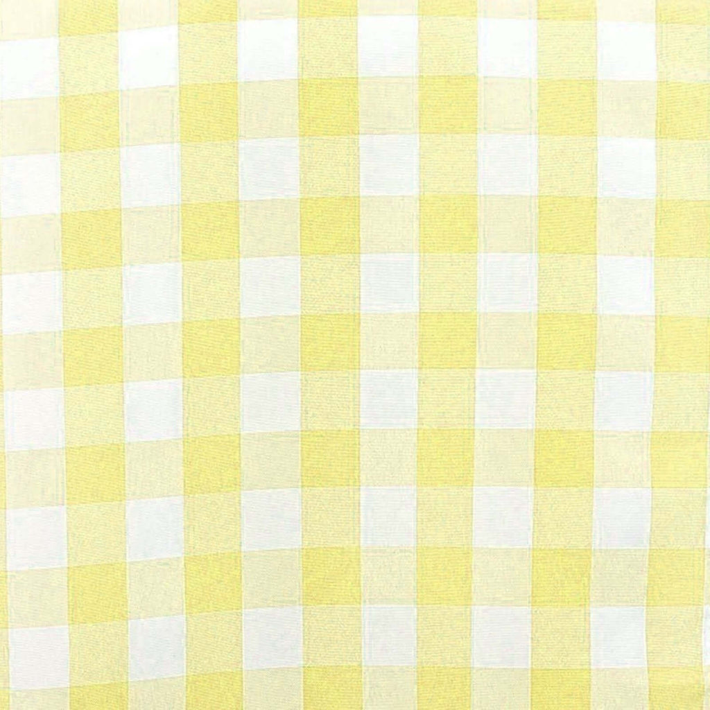 Polyester 14"x108" Table Runner Yellow/White - Gingham Plaid Design