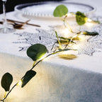 20 LED Vine String Lights Eucalyptus Leaf Design Green Warm White - Battery Operated Home DÃ©cor 7ft