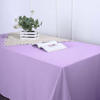 Polyester 90"x156" Rectangle Tablecloth Lavender Lilac - Seamless Wrinkle-Resistant Table Cover