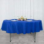 Premium Polyester 90" Round Tablecloth Royal Blue - Stain and Wrinkle-Resistant Design with 220GSM Thickness Table Cover
