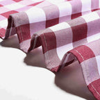 5 Pack Polyester Chair Sashes Burgundy/White Buffalo Plaid - Durable & Reusable Chair Bows 6"x108"