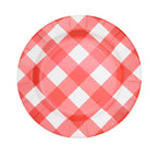 10-Pack Disposable Paper Charger Plates â€“ Red/White Buffalo Plaid 13" Round Table Chargers, 350 GSM Cardstock