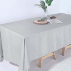 Polyester 72"x120" Rectangle Tablecloth Silver - Durable and Stylish Table Cover