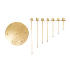 Cluster Candelabra Taper Candle Holder 7 - Arm Gold Metal Wedding Centerpiece - Table Decor 15" - Bell Racket Store