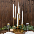 Cluster Candelabra Taper Candle Holder 7 - Arm Gold Metal Wedding Centerpiece - Table Decor 15" - Bell Racket Store