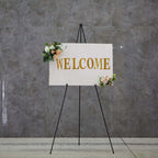 65" Black Metal Sign Holder Easel Stand, Collapsible Tripod Stand