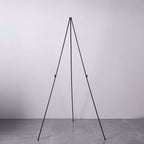 65" Black Metal Sign Holder Easel Stand, Collapsible Tripod Stand