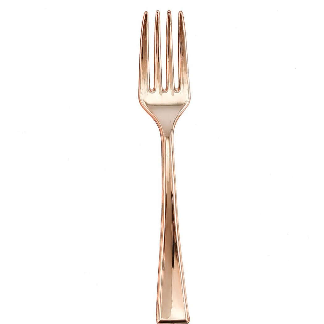 24-Pack Plastic Mini Dessert Forks Rose Gold 4"