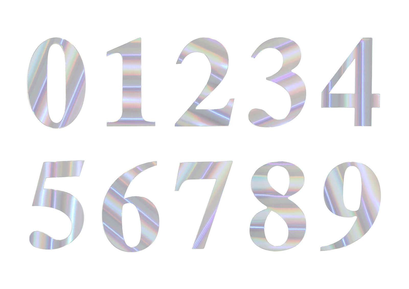 4-Pack Stickers Banner Custom 0-9 Number "6" Design Iridescent - Milestone Age and Date Stick-On Numbers 5"