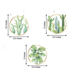 Green Tropical Leaf Plants and Cactus Flat Frame Wall Decals, Decor Stickers