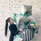 14" 4D Rose Gold Cube Shaped Mylar Foil Helium Air Balloons