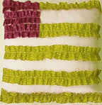 25 Yards 1" Ivory Double Layered Edging Ruffled Lace Trim With Satin Edged Organza Fabric and Gingham Polyester