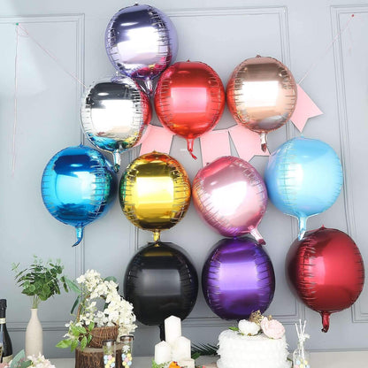 2 Pack 14" 4D Royal Blue Sphere Mylar Foil Helium or Air Balloons