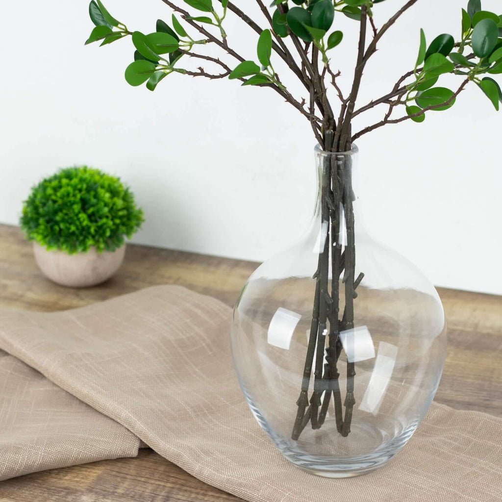 3 Pack 43" Artificial Green Petal Branches Leaf Spray, Faux Leaf Branches