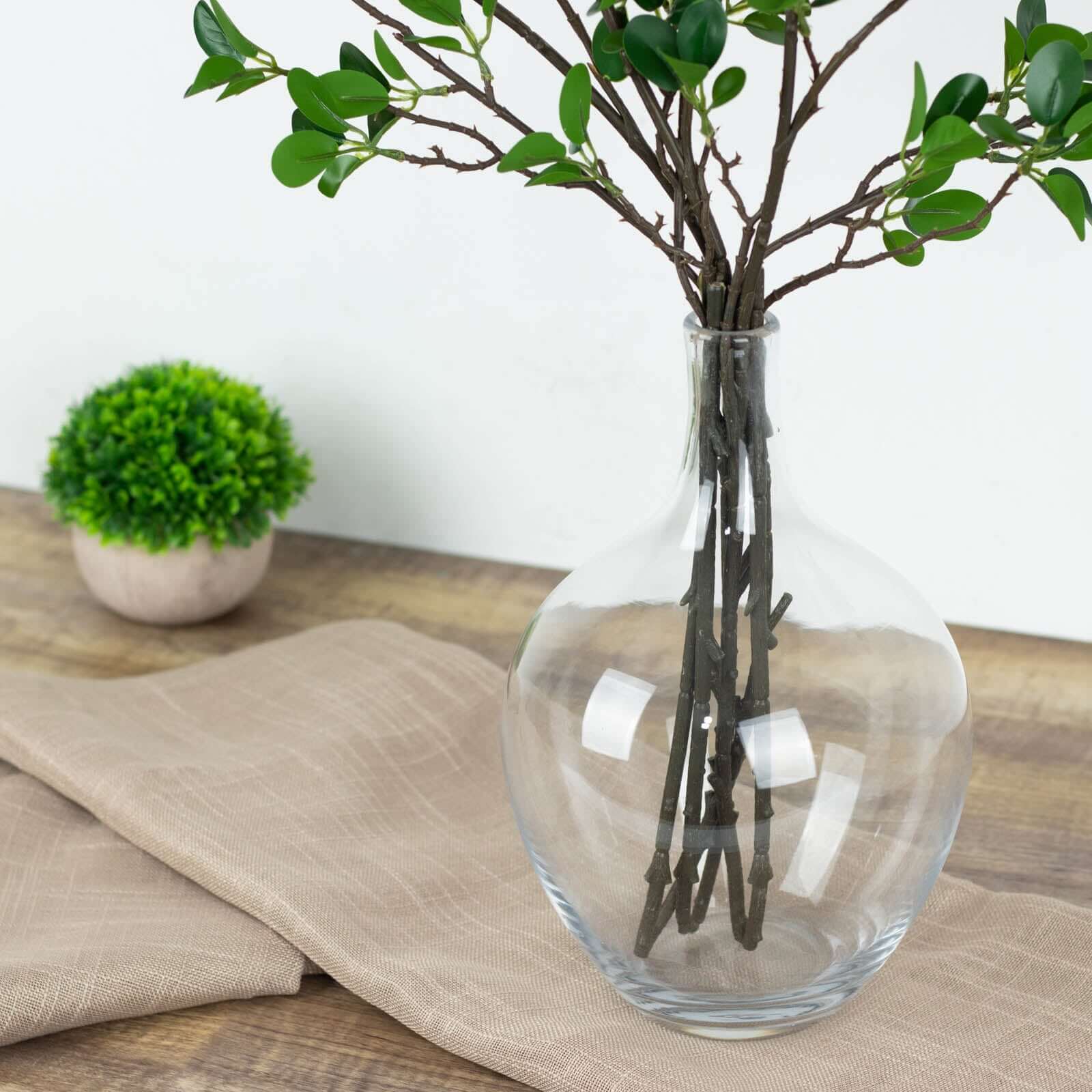 3 Pack 43" Artificial Green Petal Branches Leaf Spray, Faux Leaf Branches