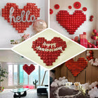 41"x36" Metallic Red Giant Heart Mylar Foil Balloon, Photo Backdrop Balloon Quilt