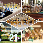 36 Pack 5" White Gold Design Mini Paper Popcorn Boxes, Candy Favor Disposable Bags - Stripe, Polka Dot, Solid Style