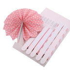 Set of 6 Pink Hanging Paper Fan Decorations, Pinwheel Wall Backdrop Party Kit - 8", 12", 16"