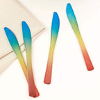 24 Pack - 8" Rainbow Ombre Design Heavy Duty Plastic Knives