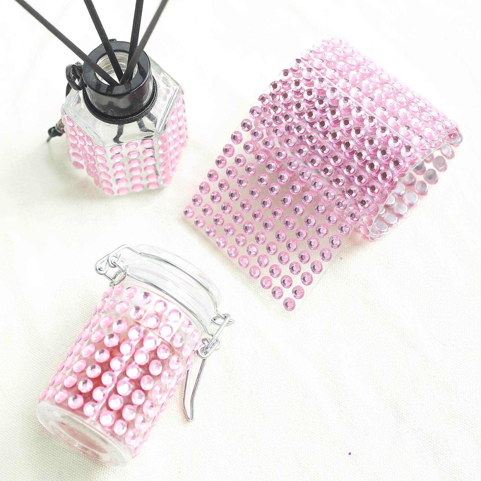 21â€x11â€ Blush Self Adhesive Rhinestone Diamond Sticker Wrap Sheets, DIY Craft Gem Stickers