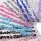 3 Pack Red Heptagon Self Adhesive Rhinestone Gem Craft Stickers